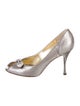 Dolce & Gabbana Snakeskin Bow Accents Pumps
