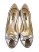 Dolce & Gabbana Snakeskin Bow Accents Pumps