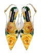 Dolce & Gabbana Canvas Floral Print Slingback Pumps