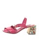 Dolce & Gabbana Patent Leather Crystal Embellishments Slingback Sandals