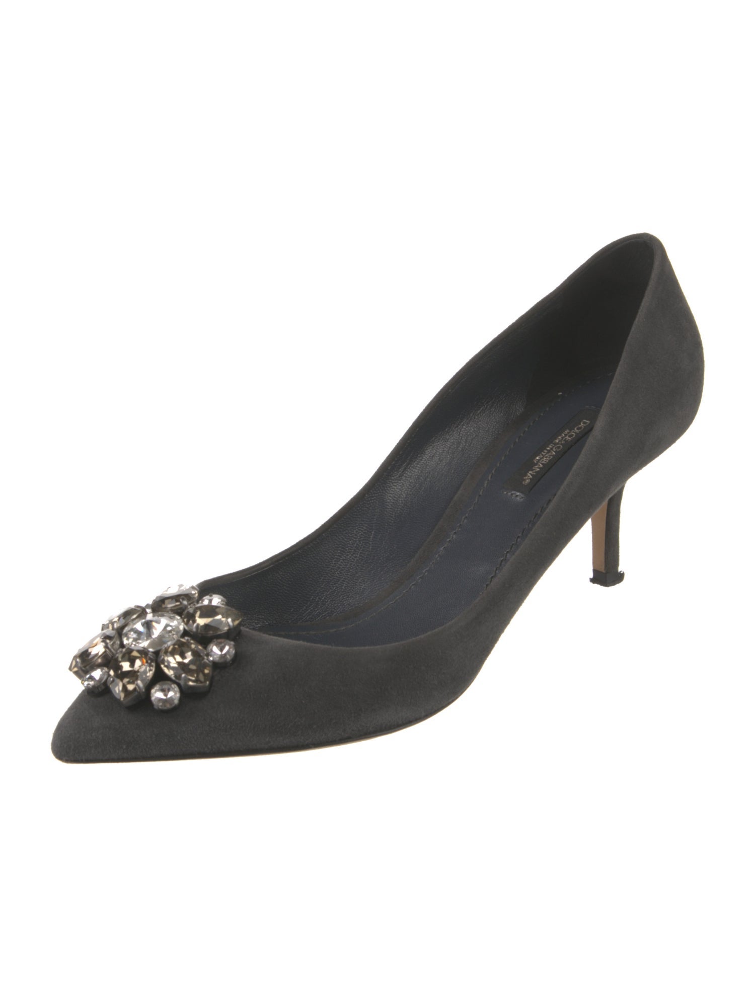 Dolce & Gabbana Suede Crystal Embellishments Pumps