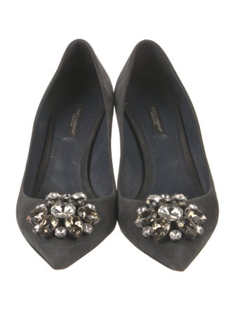 Dolce & Gabbana Suede Crystal Embellishments Pumps