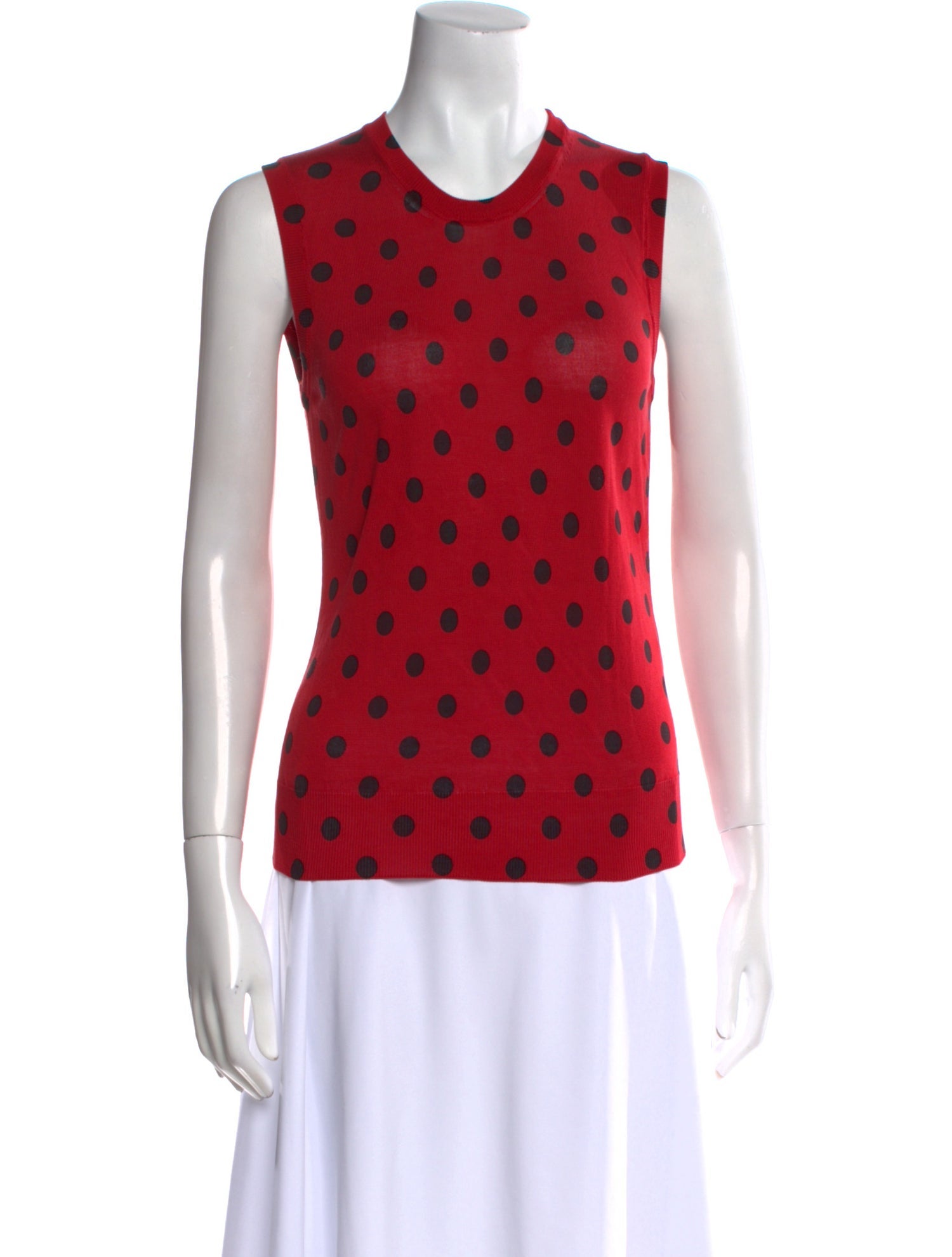 Dolce & Gabbana Silk Polka Dot Print Top