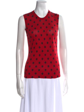Dolce & Gabbana Silk Polka Dot Print Top