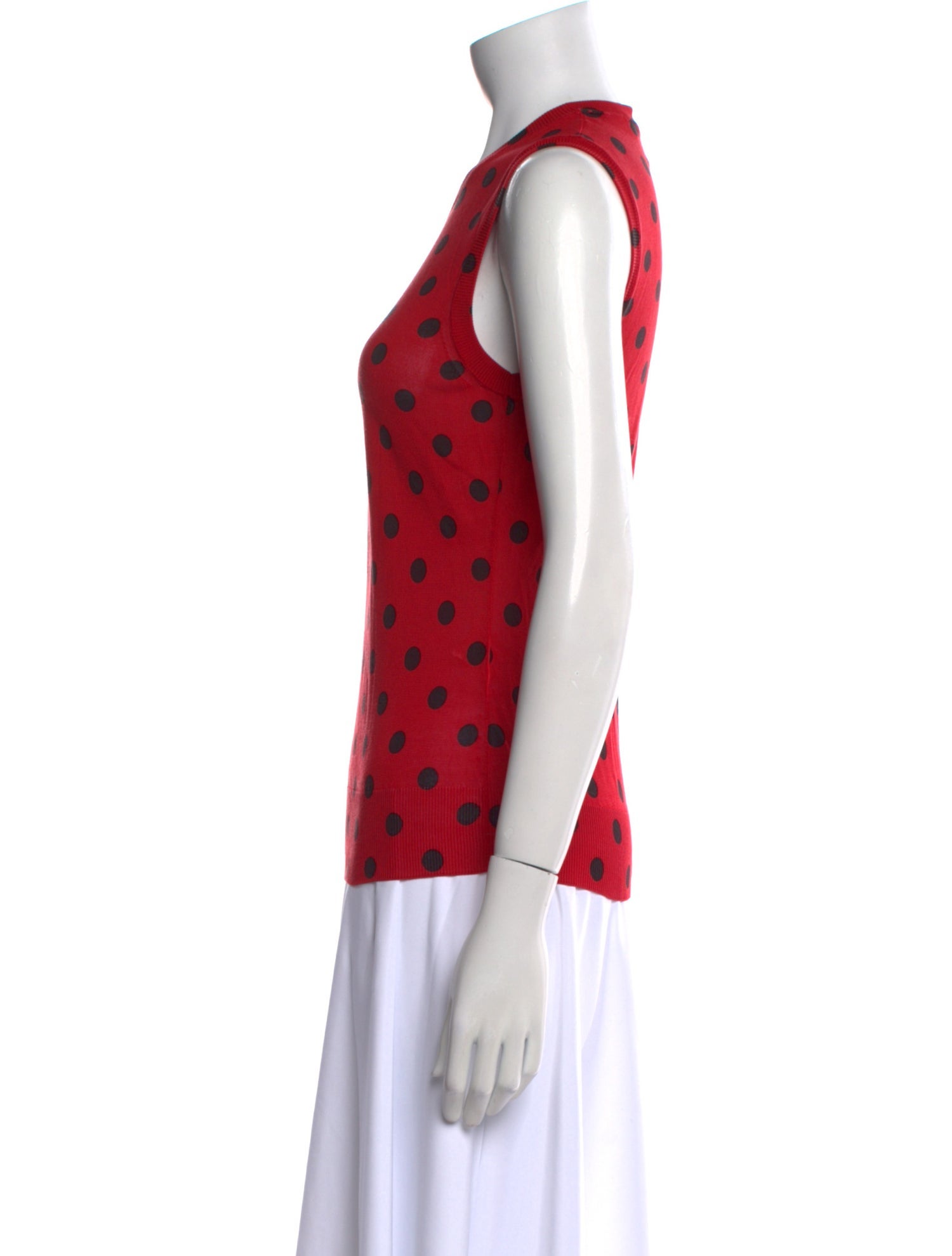 Dolce & Gabbana Silk Polka Dot Print Top