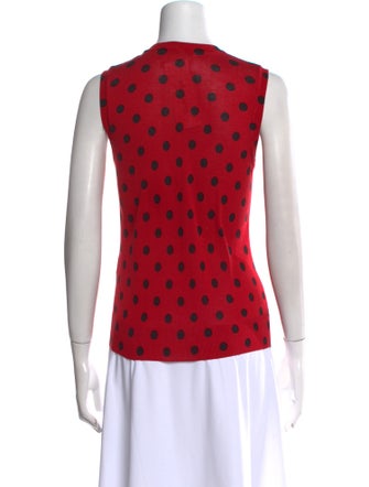 Dolce & Gabbana Silk Polka Dot Print Top