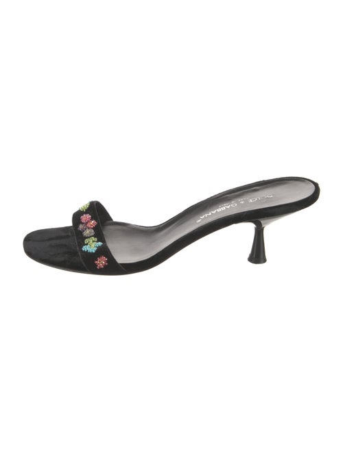 Dolce & Gabbana Velvet Floral Print Slides