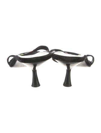 Dolce & Gabbana Velvet Floral Print Slides