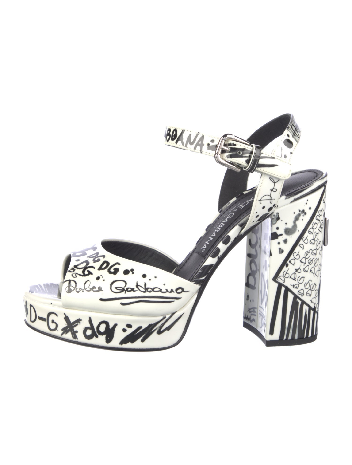 Dolce & Gabbana Patent Leather Printed D'Orsay Pumps