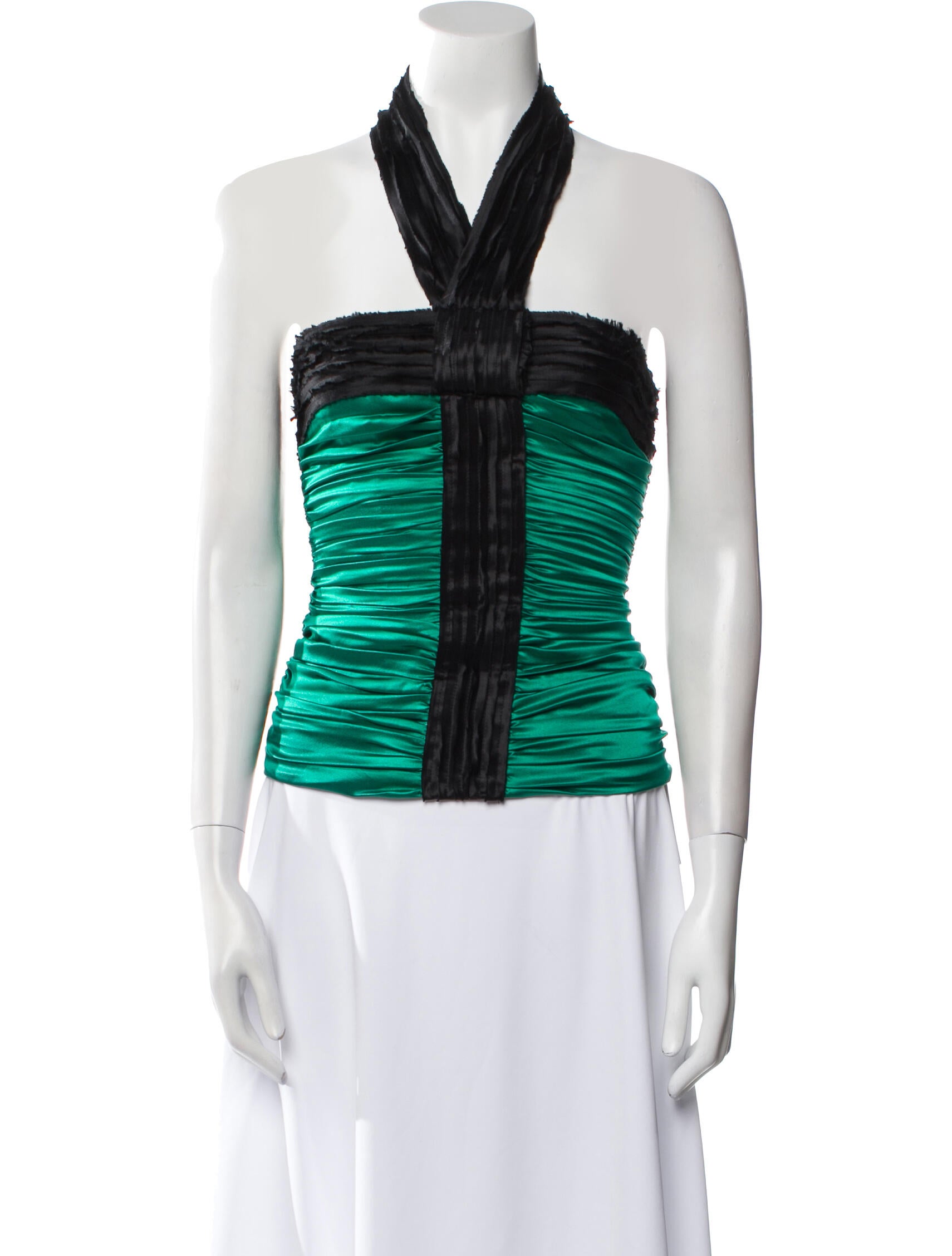 Dolce & Gabbana Silk Striped Crop Top