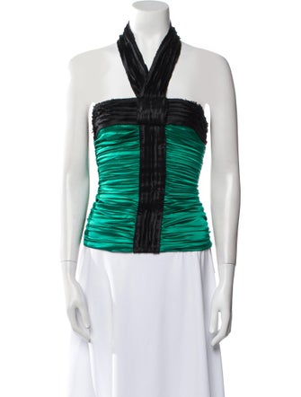 Dolce & Gabbana Silk Striped Crop Top