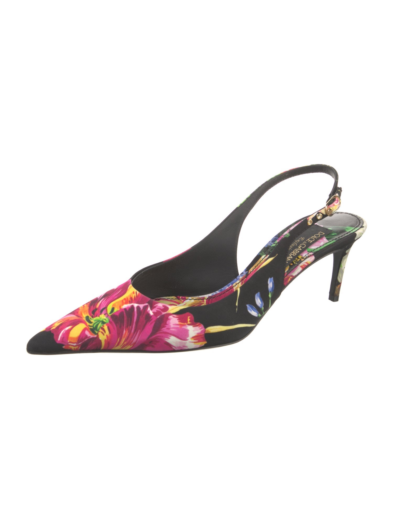 Dolce & Gabbana Floral Print Slingback Pumps