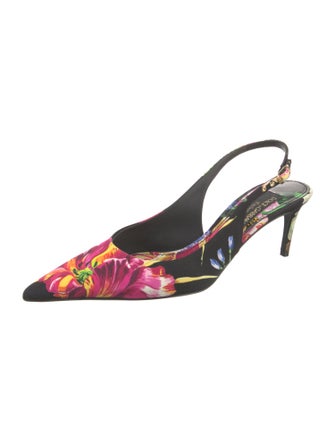 Dolce & Gabbana Floral Print Slingback Pumps