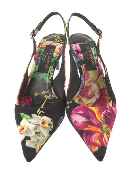 Dolce & Gabbana Floral Print Slingback Pumps