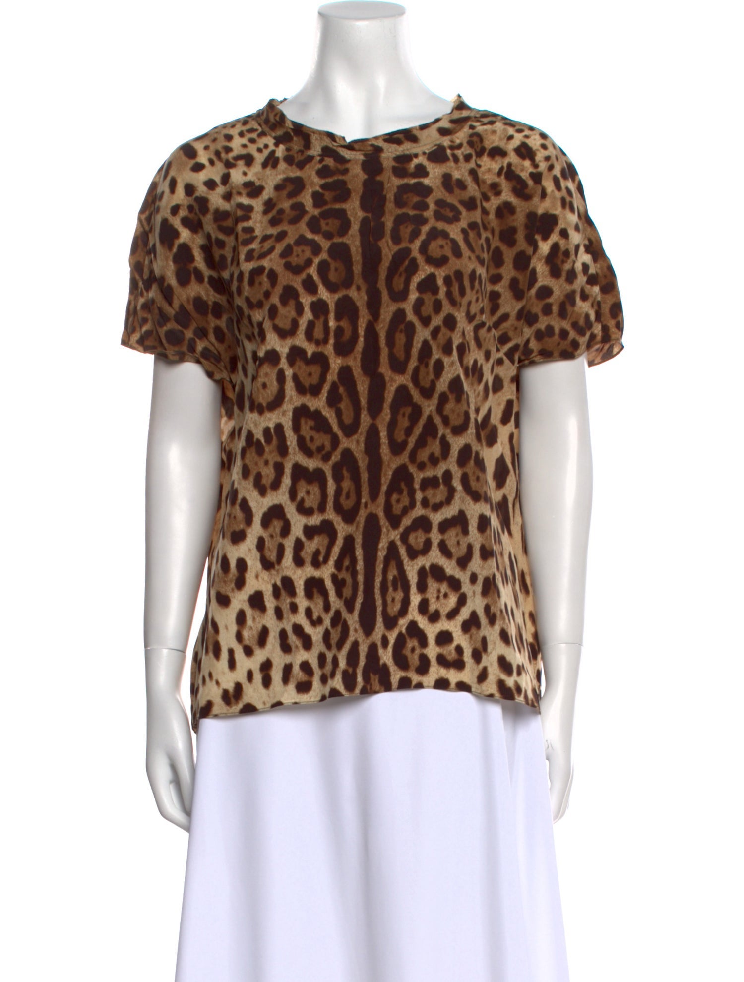 Dolce & Gabbana Silk Animal Print T-Shirt