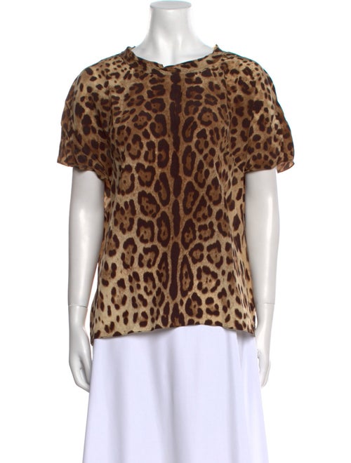 Dolce & Gabbana Silk Animal Print T-Shirt