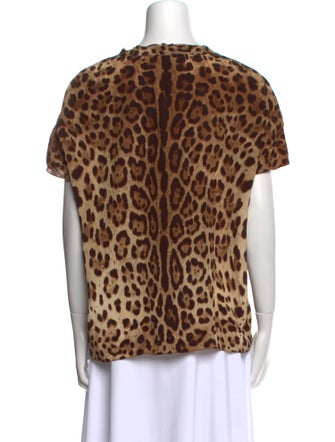 Dolce & Gabbana Silk Animal Print T-Shirt
