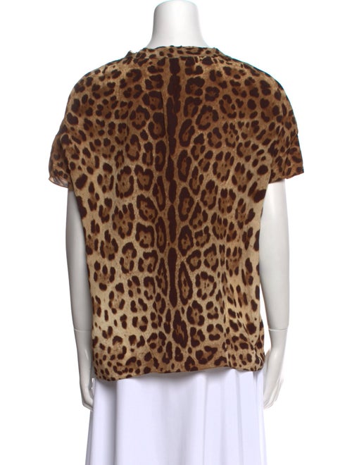 Dolce & Gabbana Silk Animal Print T-Shirt
