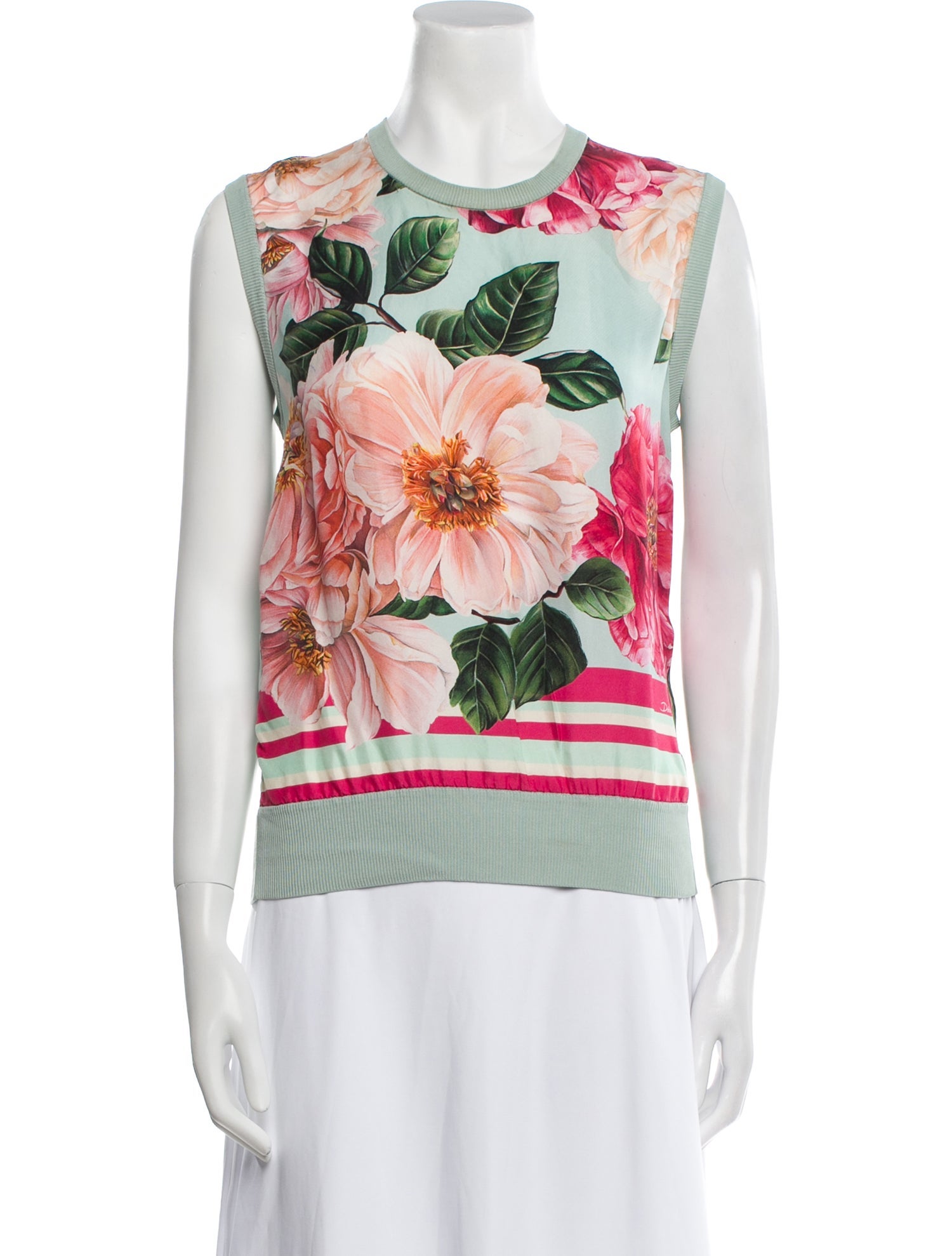 Dolce & Gabbana Silk Floral Print Top