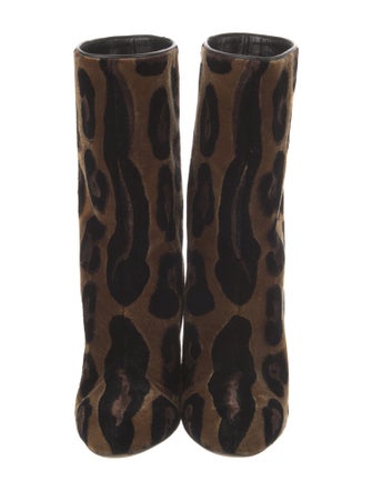 Dolce & Gabbana Velvet Animal Print Boots