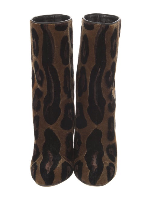 Dolce & Gabbana Velvet Animal Print Boots