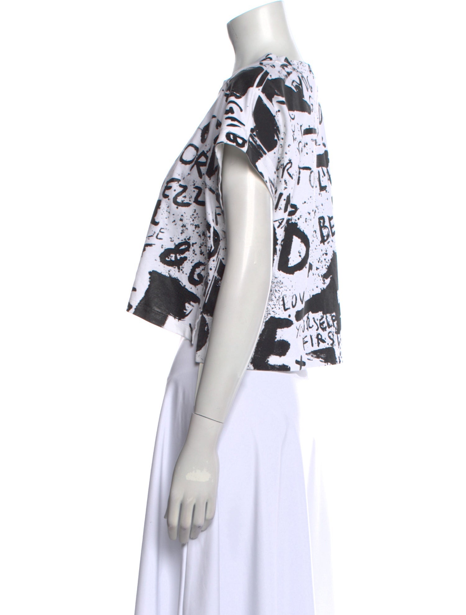 Dolce & Gabbana Graphic Print Scoop Neck Crop Top