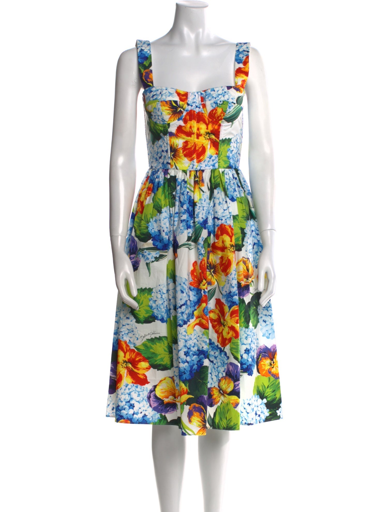 Dolce & Gabbana Floral Print Midi Length Dress