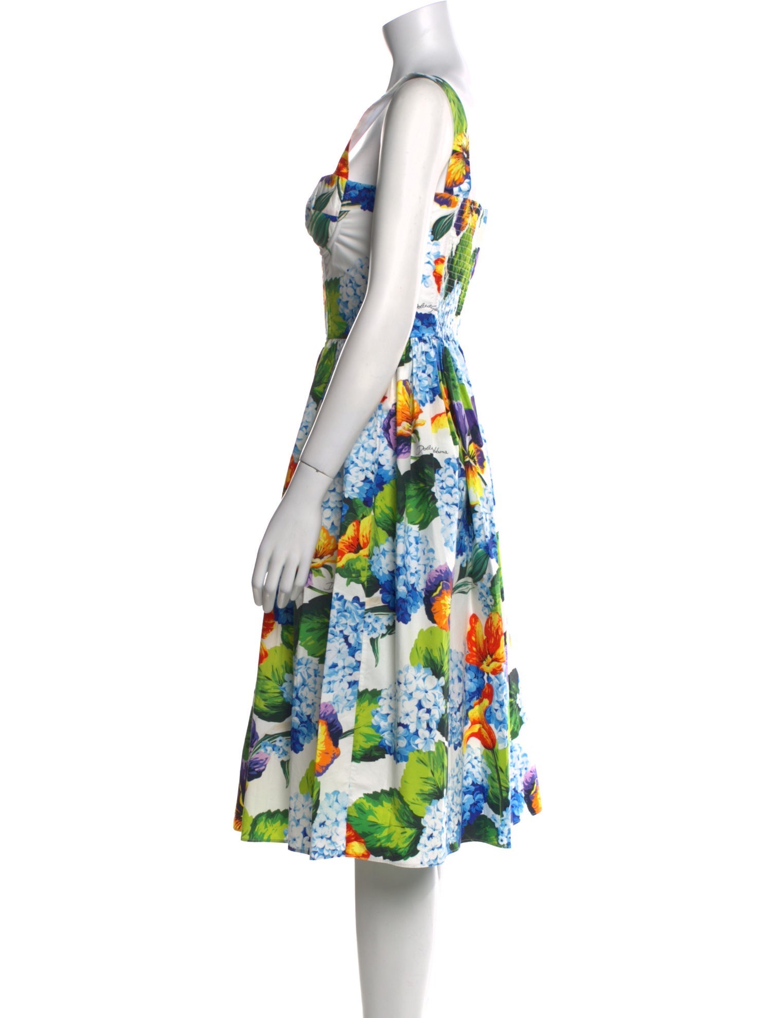 Dolce & Gabbana Floral Print Midi Length Dress