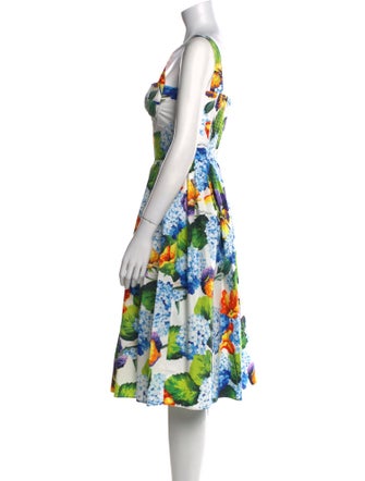 Dolce & Gabbana Floral Print Midi Length Dress