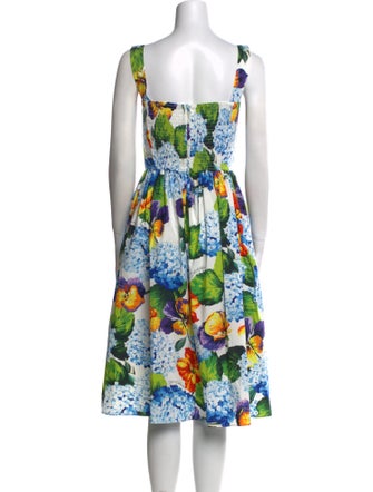 Dolce & Gabbana Floral Print Midi Length Dress