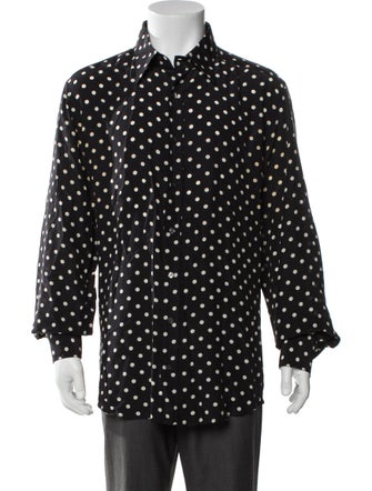 Dolce & Gabbana Silk Polka Dot Print Shirt