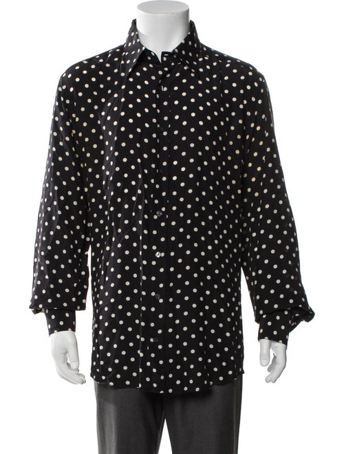 Dolce & Gabbana Silk Polka Dot Print Shirt