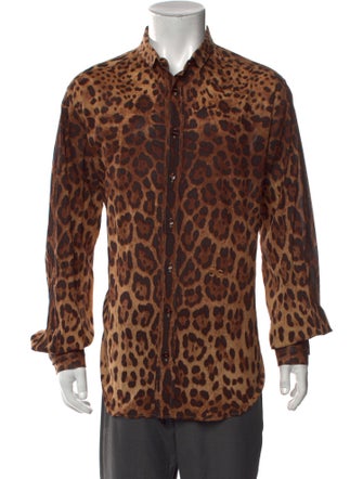 Dolce & Gabbana Animal Print Long Sleeve Shirt