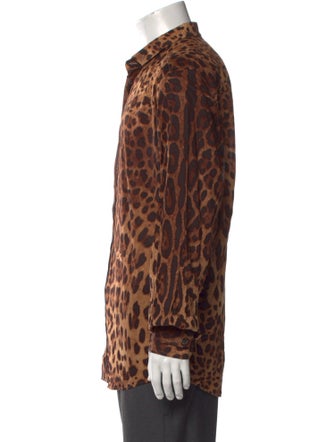 Dolce & Gabbana Animal Print Long Sleeve Shirt
