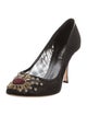 Dolce & Gabbana Sacred Heart Print Mesh Pumps