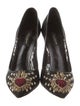 Dolce & Gabbana Sacred Heart Print Mesh Pumps