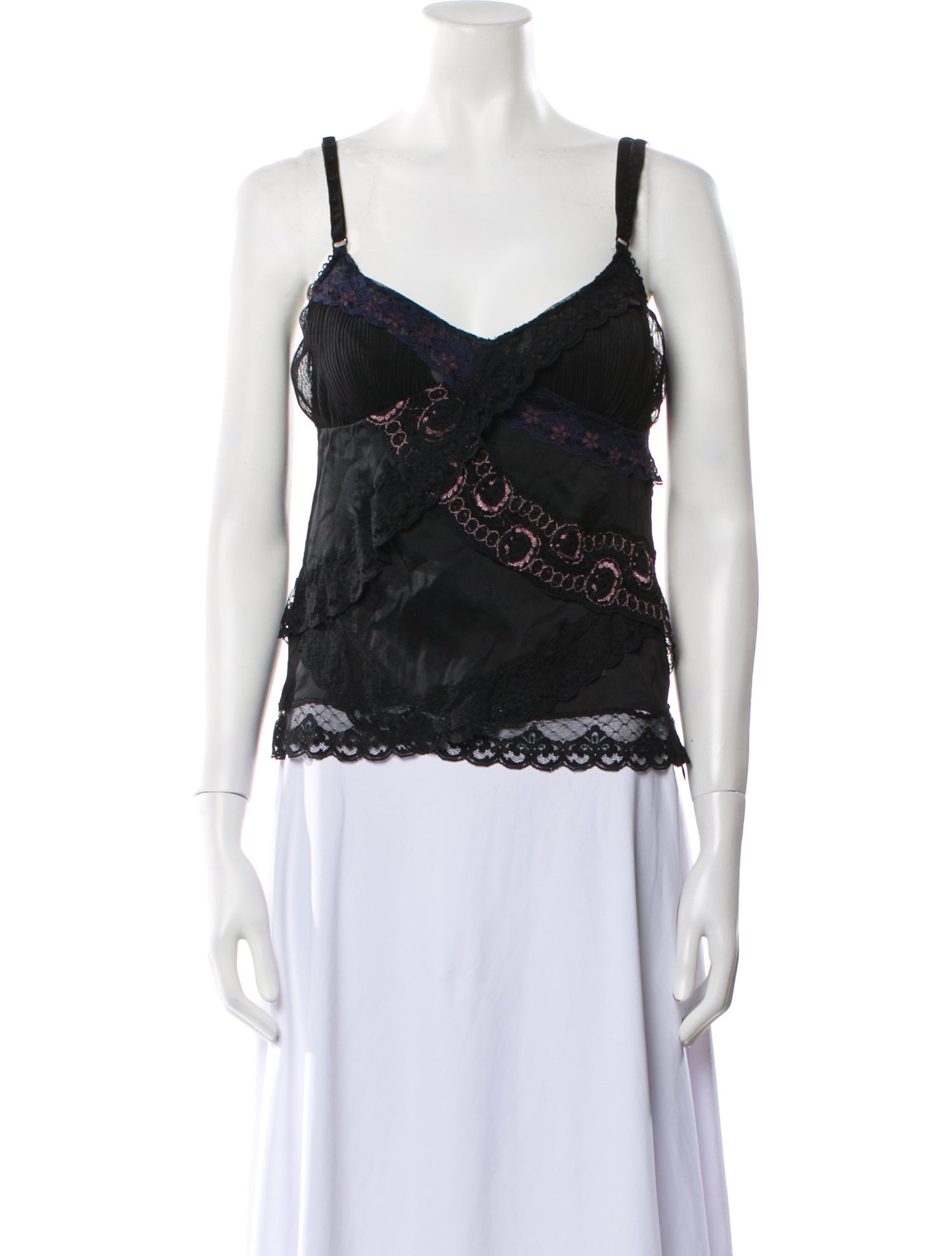 Dolce & Gabbana Silk Lace Pattern Top