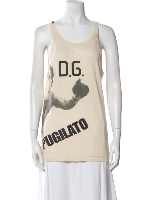 Dolce & Gabbana Graphic Print Scoop Neck Top