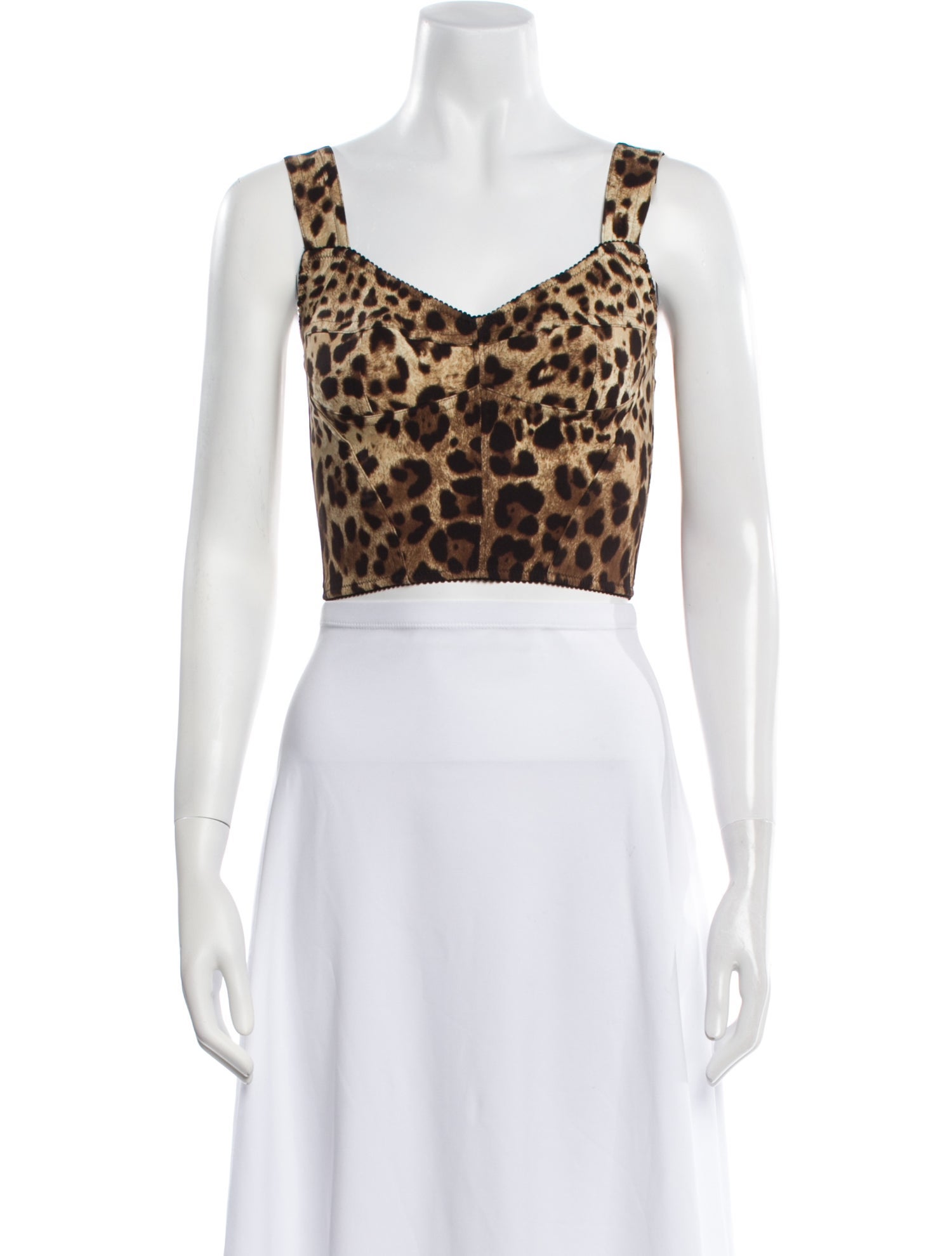 Dolce & Gabbana Silk Animal Print Crop Top w/ Tags