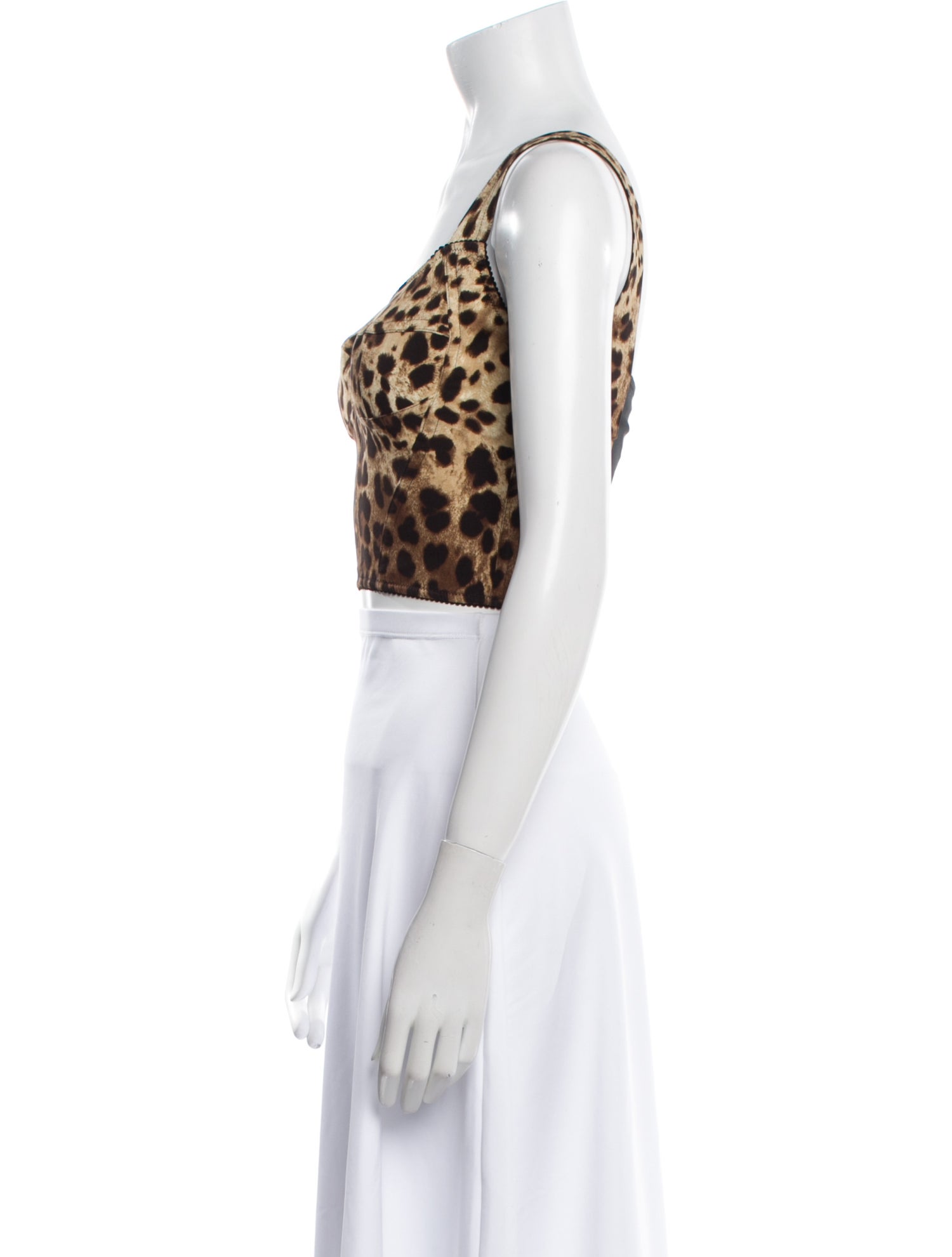 Dolce & Gabbana Silk Animal Print Crop Top w/ Tags