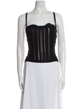 Dolce & Gabbana Square Neckline Sleeveless Crop Top