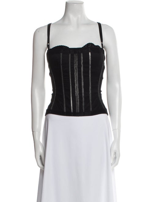 Dolce & Gabbana Square Neckline Sleeveless Crop Top