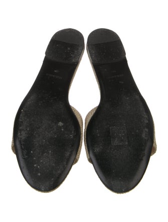 Dolce & Gabbana Raffia Cutout Accent Slides