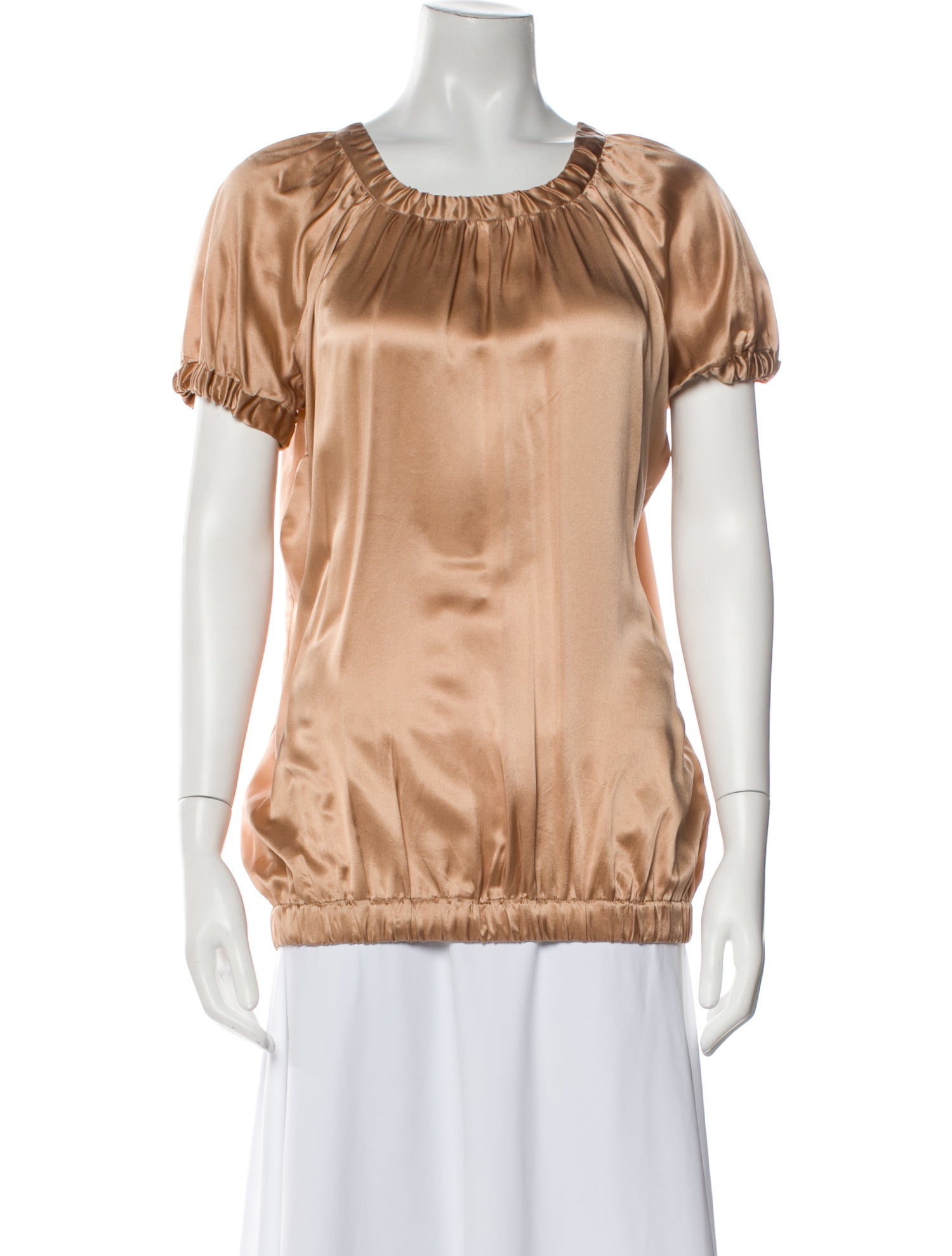 Dolce & Gabbana Silk Scoop Neck Blouse