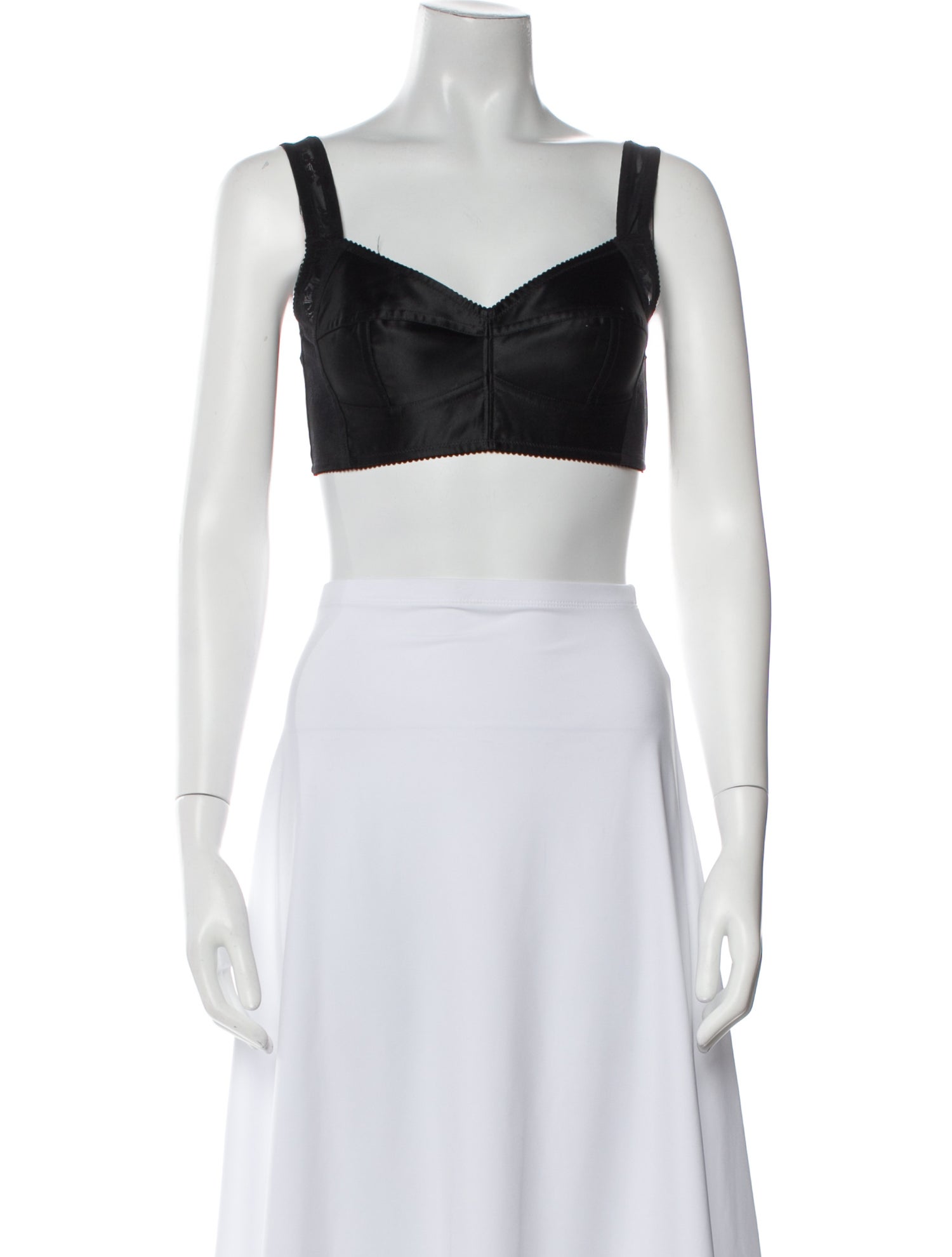 Dolce & Gabbana Nylon Square Neckline Crop Top