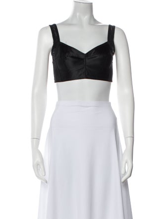 Dolce & Gabbana Nylon Square Neckline Crop Top