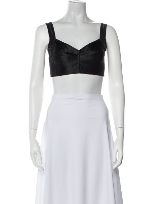 Dolce & Gabbana Nylon Square Neckline Crop Top