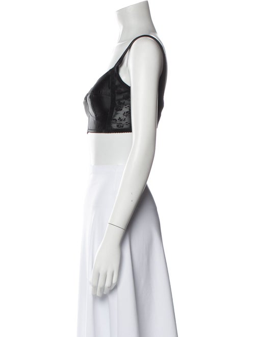 Dolce & Gabbana Nylon Square Neckline Crop Top