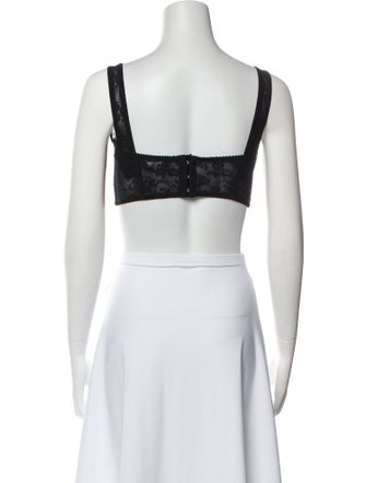 Dolce & Gabbana Nylon Square Neckline Crop Top
