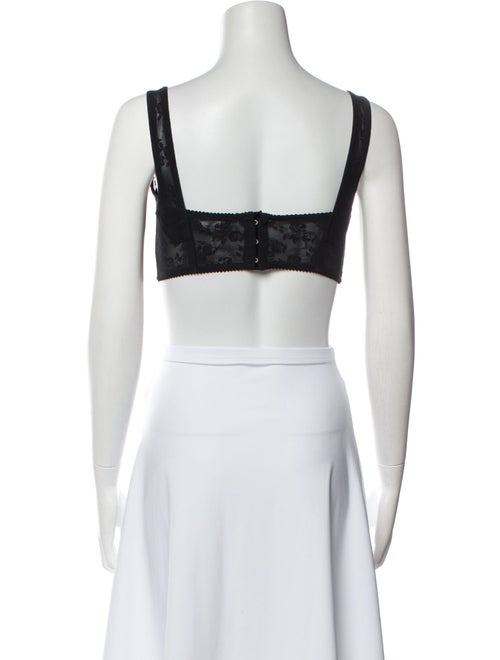 Dolce & Gabbana Nylon Square Neckline Crop Top